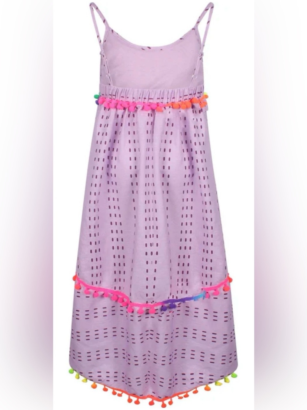 Lola + The Boys St. Barths Pom Pom High Low Dress Lavender (Sz 6) - Picture 2 of 7